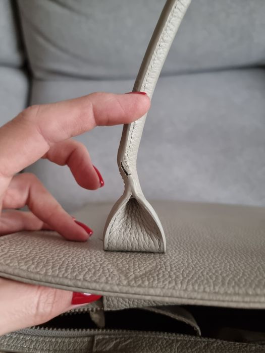 Szara skórzana torebka shopper bag Wittchen