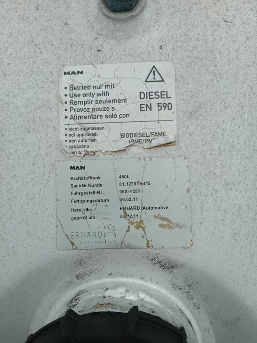 Zbiornik na paliwo 450l man tgx
