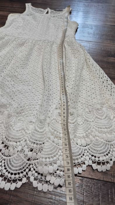 sukienka cropp biała koronka S 36 bawełna lato 057 I must have