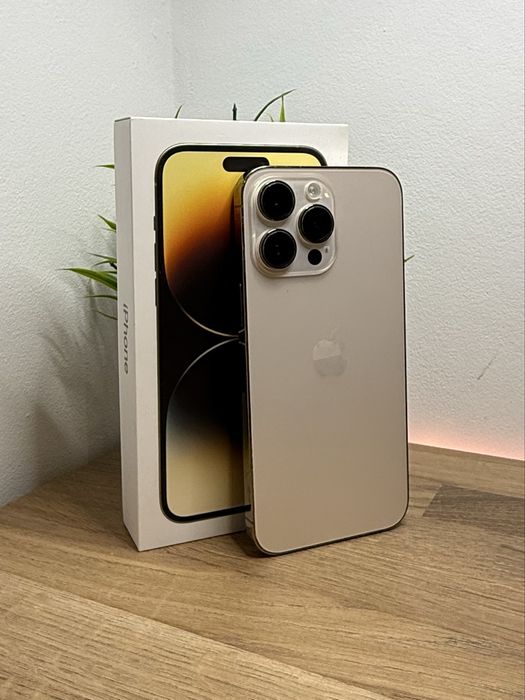 Sprzedam IPhone 14 pro max - 100% kondycji 128gb gold uszkodzony