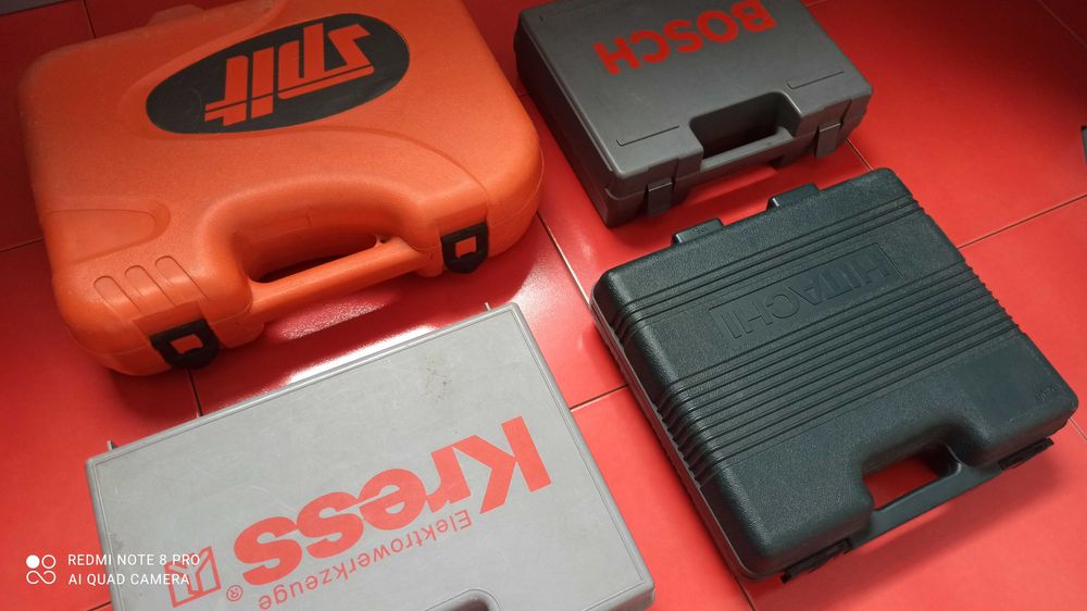 4 walizki Bosch,Hitachi,Kress,Spit-tanio sprzedam.