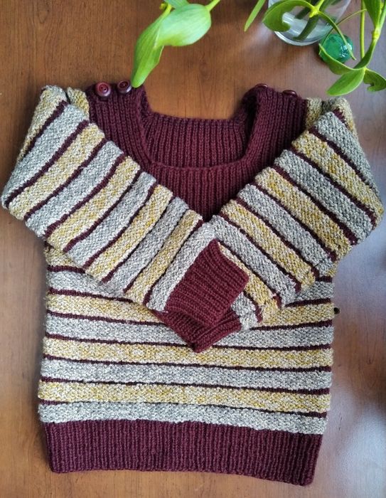 Dziergany na drutach sweter dla 4-5 latki