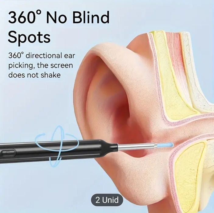 Kit de Remoção de Cera de Ouvido, Conjunto de 8 Peças com Câmera