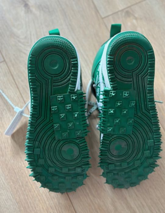 Oryginalne buty sneakersy Nike Air Force AF1 mid Off white zielone OF