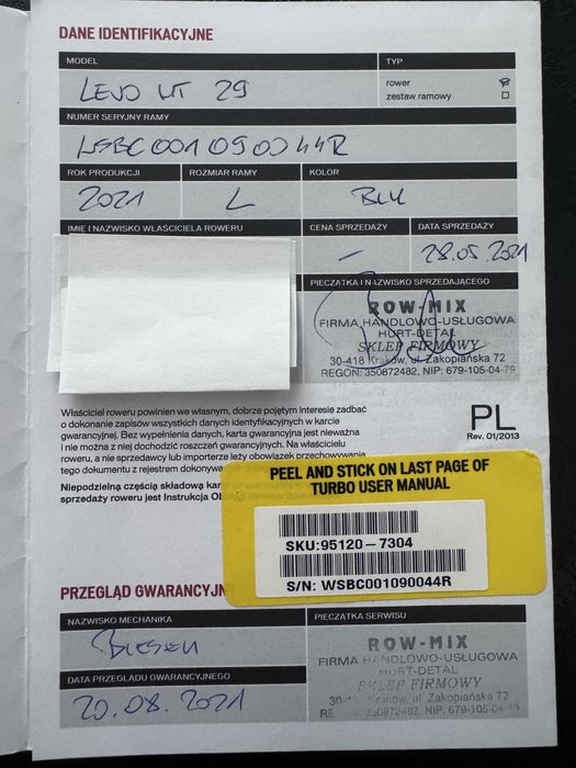 Rower Elektryczny Specialized LEVO HT 29 NB rozmiar L