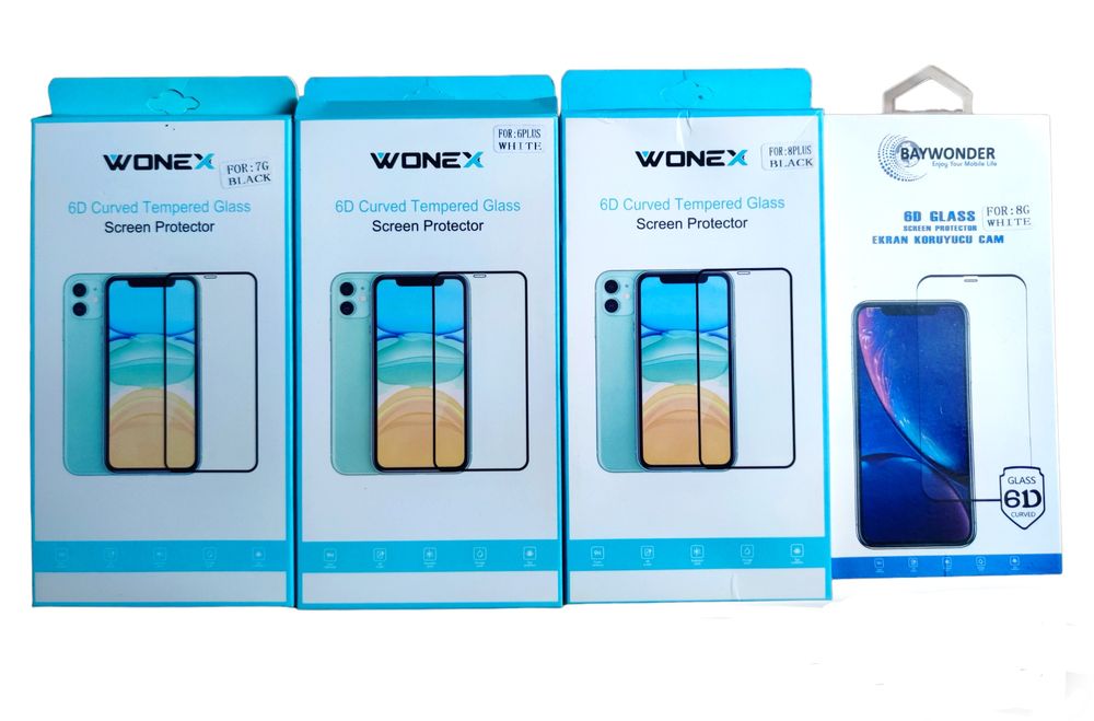 Стекла на Iphone 8 plus black, 7g Black, 6plus white, 8g white