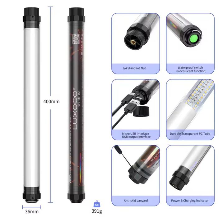 Luxceo P7RGB Pro — Водонепроникне RGB світло / LED трубка