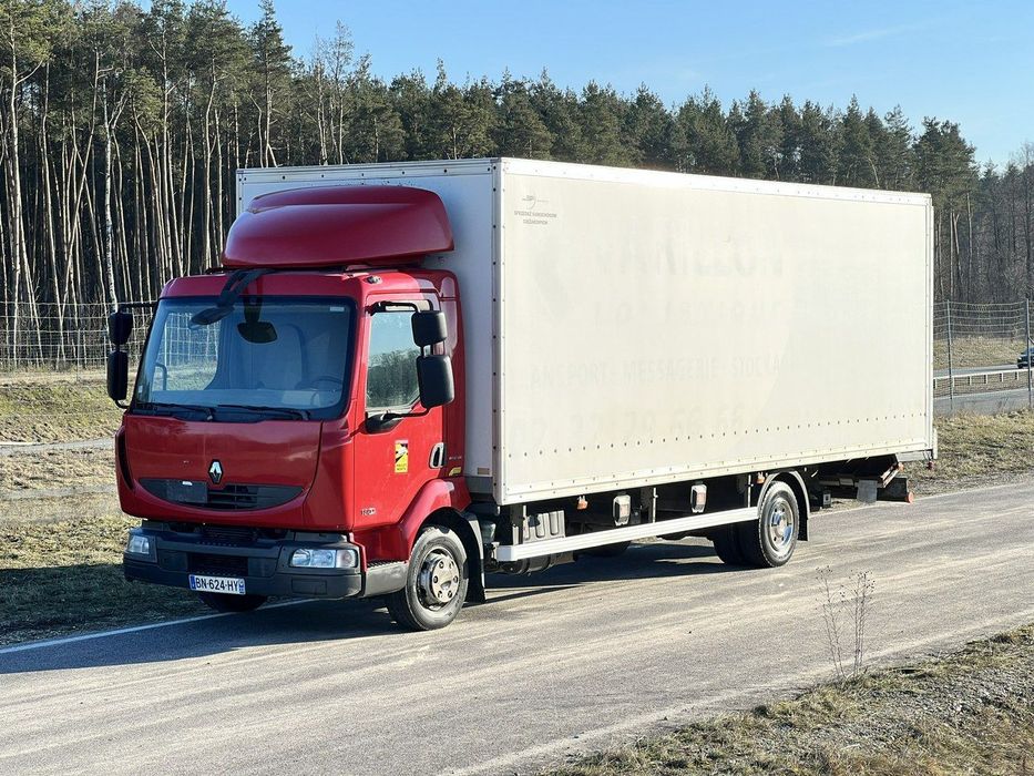 Renault MIDLUM 180 DXI Kontener 18 Euro Palet, Poduszki, EURO 5  Przebieg Udokumentowany , Automat , Winda, Kontener 18 Palet, Poduszki