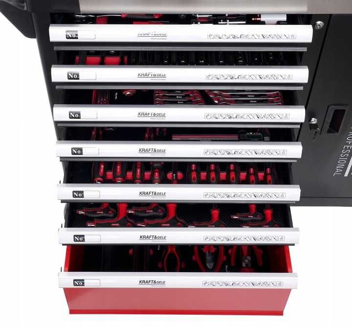 Szafka Narzędziowa Wózek Narzędziowy Warsztatowy 299EL 7Szuflad Wypos.