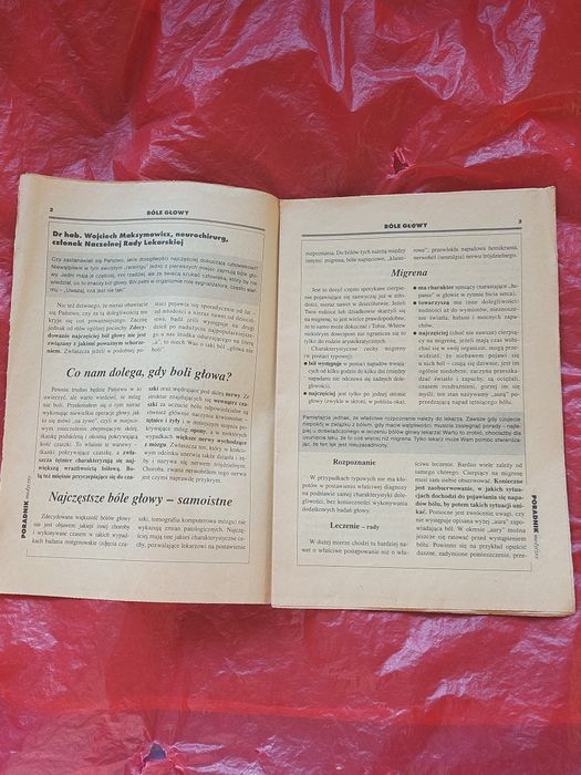 Stara broszura Bóle głowy