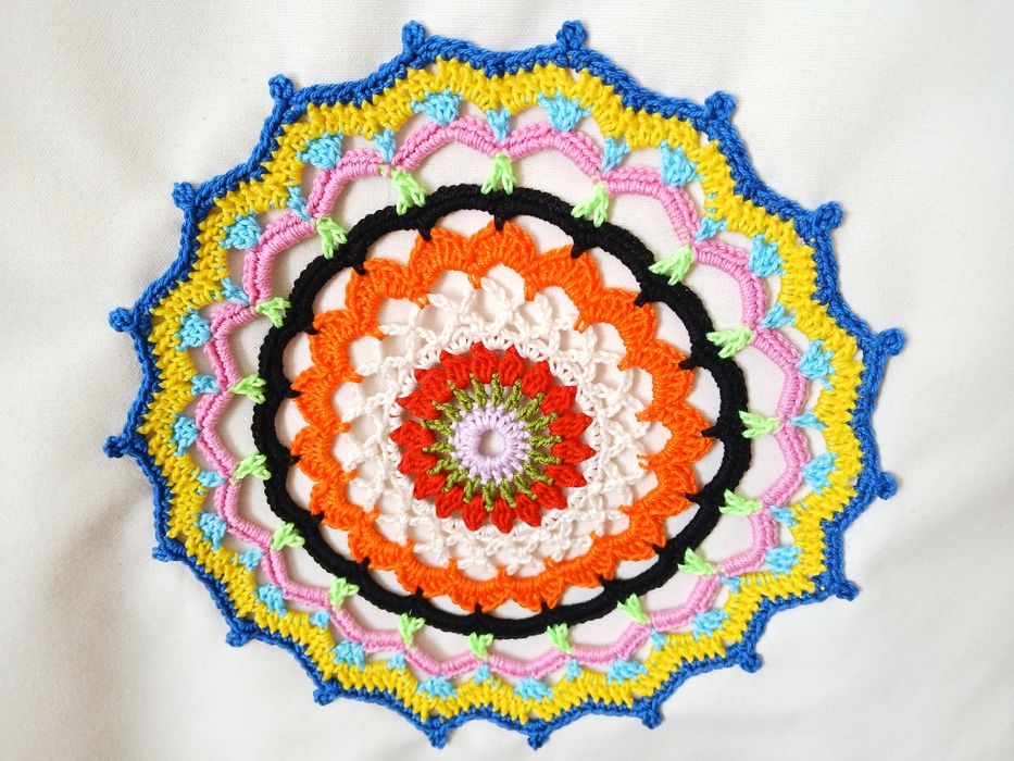 Saco de tecido com croché