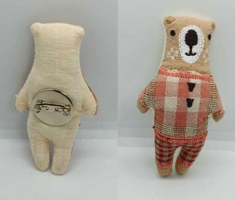Broszka handmade miś, nowa