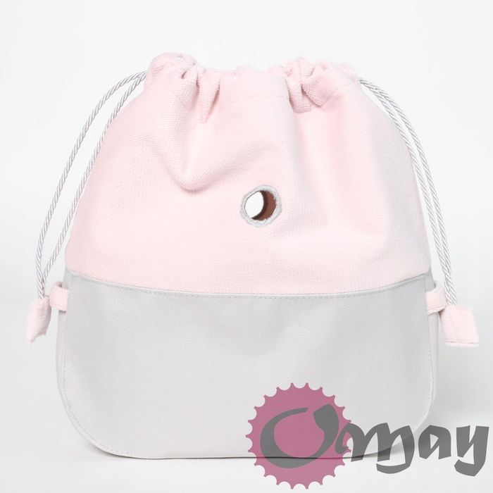 organizer OBAG MOON LIGHT worek welur pudrowy róż szary komin OMAY