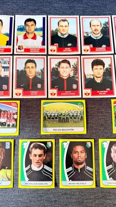 Liga Polska 98/99 + Ekstraklasa 2011 naklejki PANINI zestaw 23 sztuk