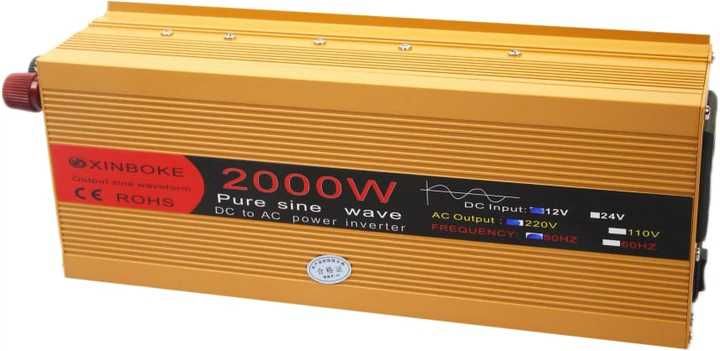 Інвертор із чистою синусоїдою Xinboke 1000/2000W 12-220V DC-AC 50Hz