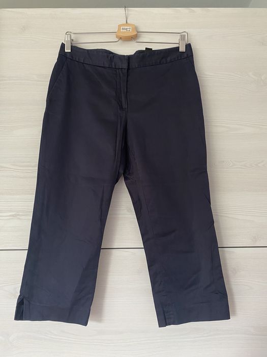 Damskie spodnie materiałowe krótsze proste nogawki rybaczki