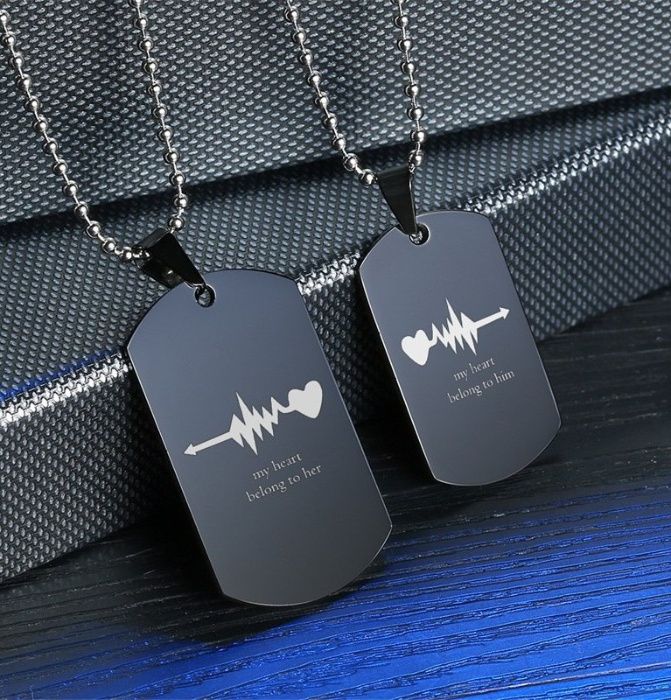 Парные,двойныe кулоны для влюбленных,подарок на день Святого Валентина