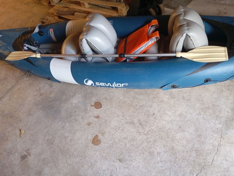 Barco 2 lugares como novo pagaias bomba colete direção tudo