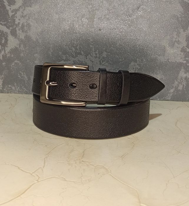 Ремень мужской кожаный удлиненный батал  ремінь чоловічий подовжений