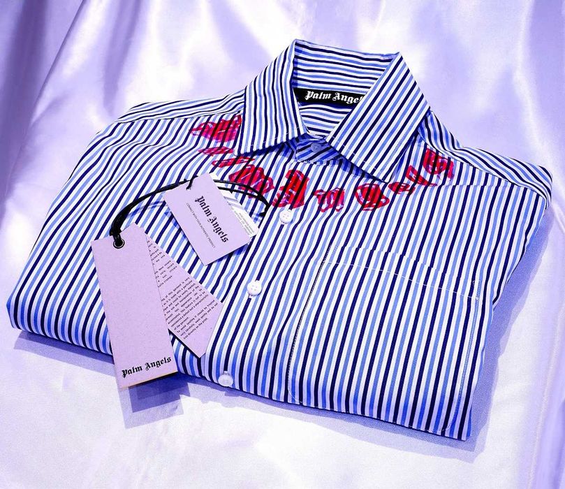 PALM ANGELS koszula XL/XXL Regular Italy preston off-white burlon ysl