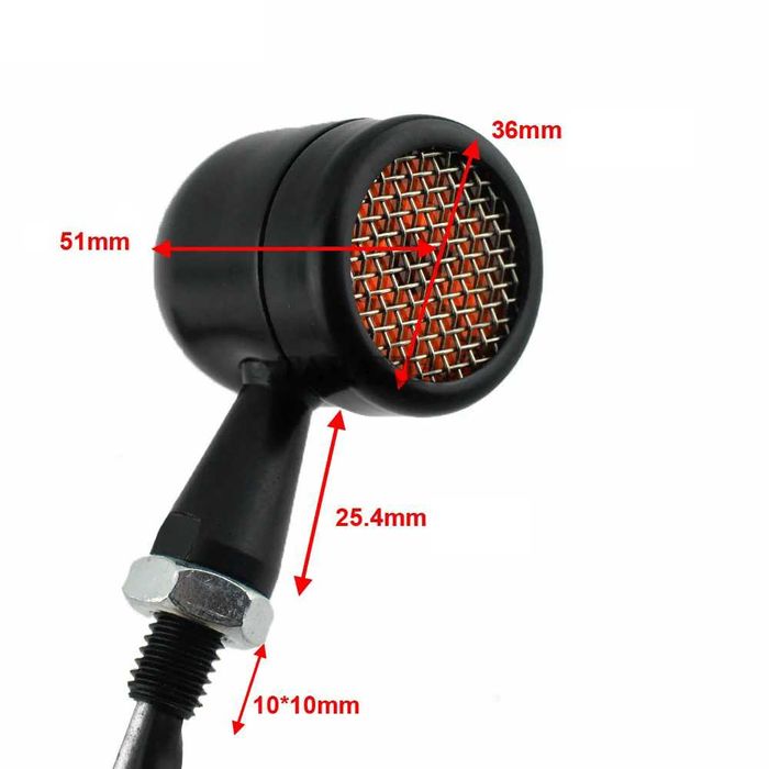 Par de mini piscas LED bala 12V para moto — âmbar universal