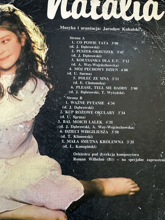 Natalia Kukulska winyl  Co powie tata 1986r