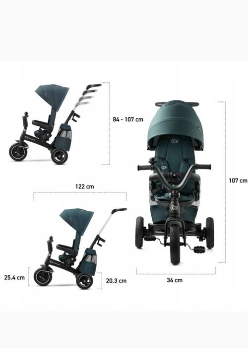 Kinderkraft EASYTWIST - Rowerek trójkołowy Midnight Green