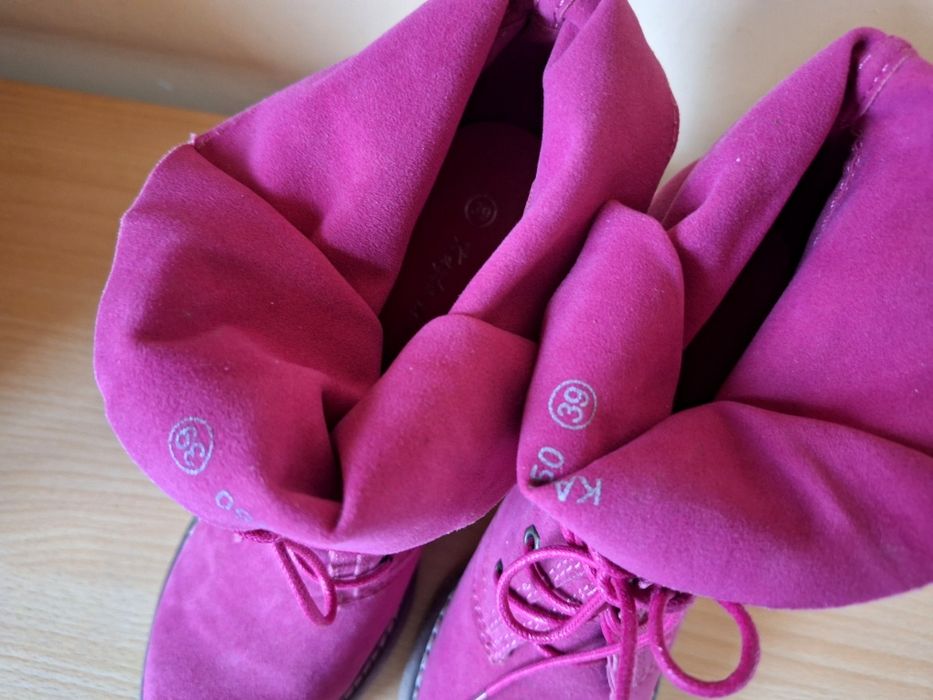 r. 39 sneakersy botki na koturnie kolor FUKSJA RÓŻOWE