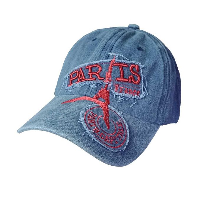 Czapka z daszkiem „PARIS” – niebieska, styl vintage