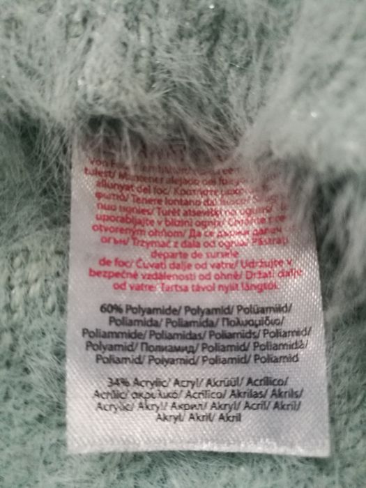 Damski włochaty sweterek z chenillu S/M jak nowy