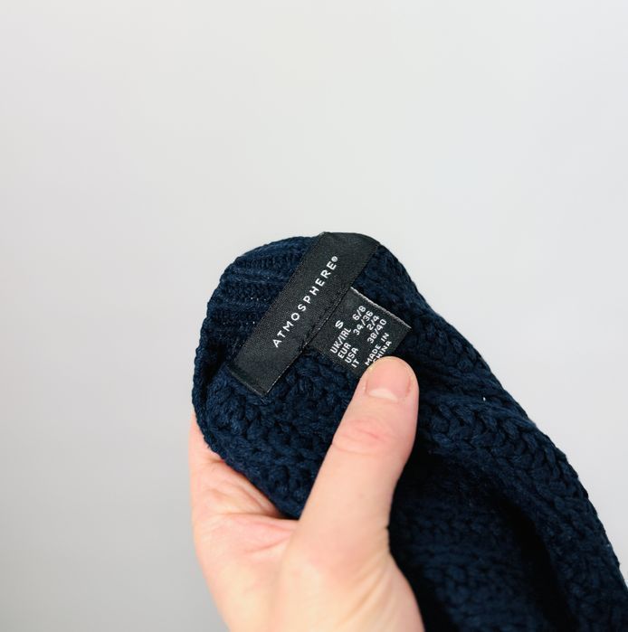 Granatowy sweter o grubym splocie XS/S 34/36 Atmosphere