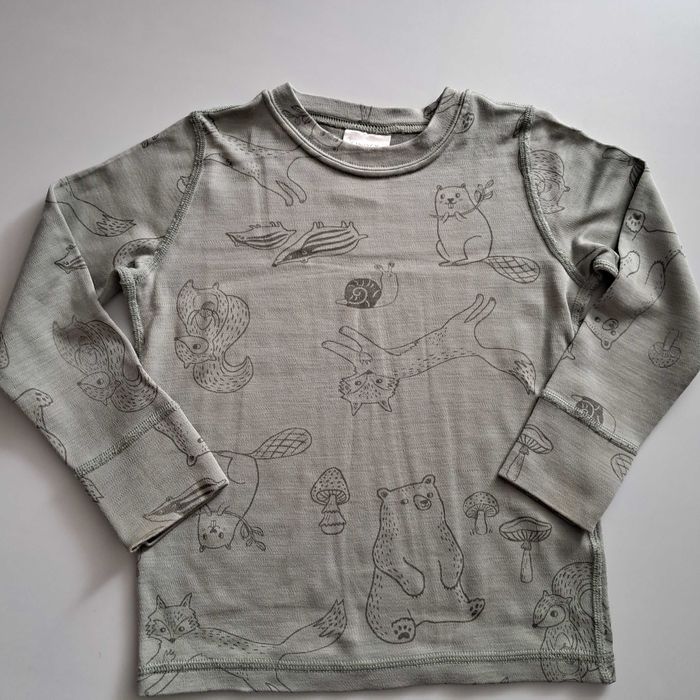 Bluzeczka/koszulka Lindex, merino wool/wełna, termiczna, r. 86/92