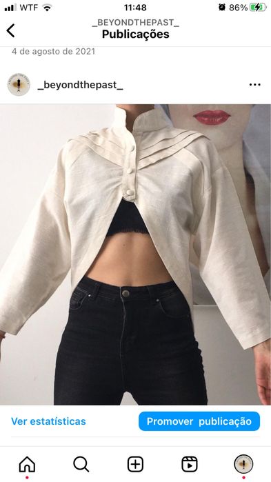 Camisa de linho curta à frente