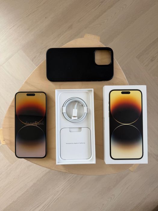 iPhone 14 Pro Max Gold 128 GB + nowy kabel do ładowania + etui