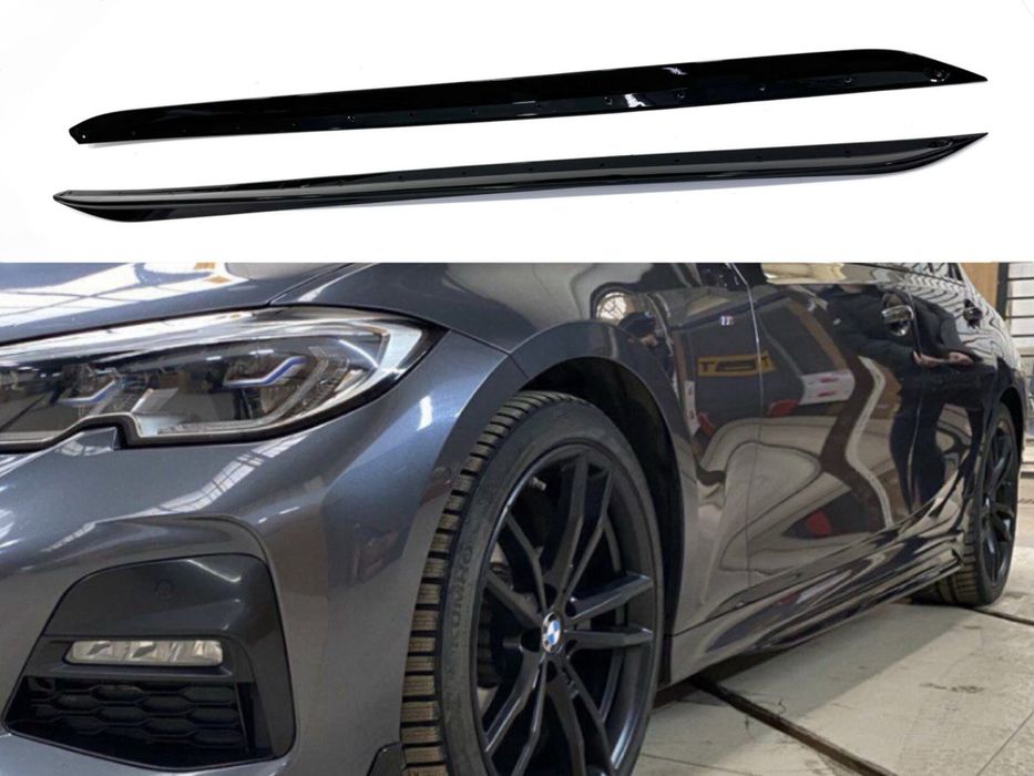 Леза порогів для G20 G21 M-Perfomance BMW 3 series 2018 чорний глянець