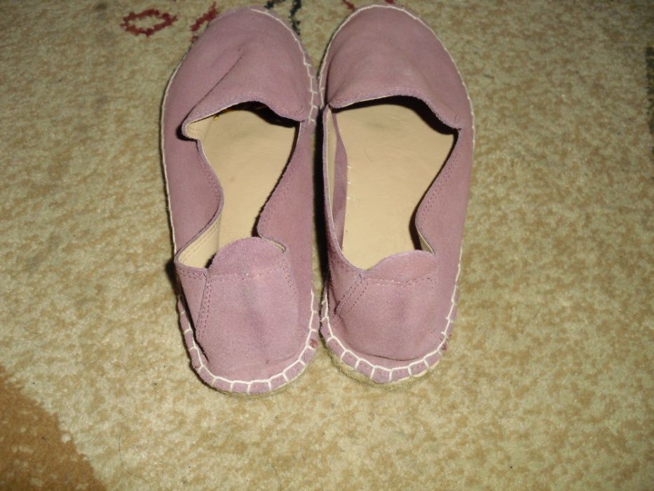 Buciki- espadryle, skóra zamsz R.38.