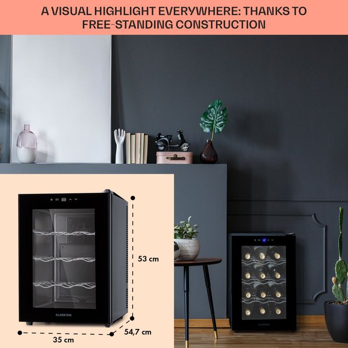 Nowa Winiarka Chłodziarka Lodówka na Wino Klarstein Barolo 12 Uno