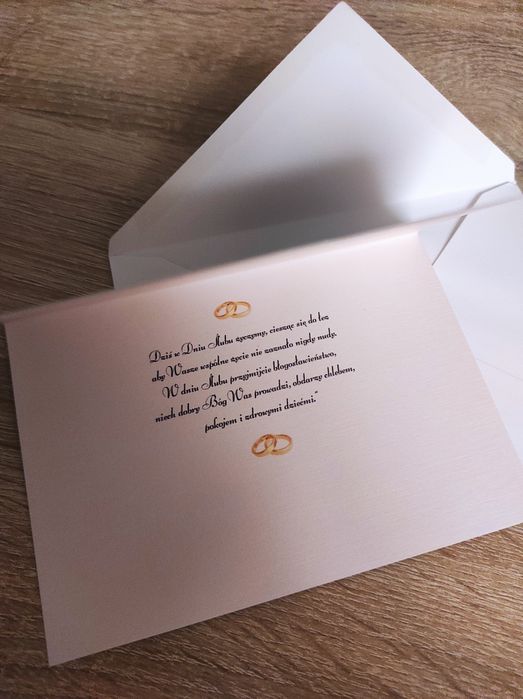 Kartka ręcznie robiona na ślub/wesele "W dniu ślubu"