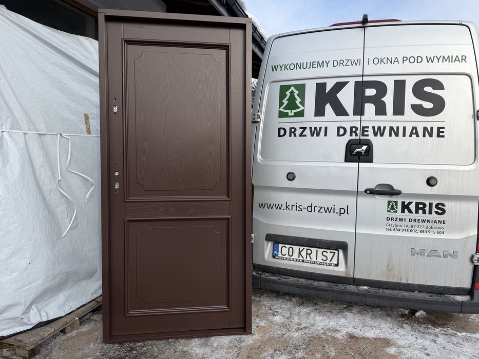 Drzwi zewnętrzne wewnątrzklatkowe OD RĘKI dwukolor kamienica nietypowe na wymiar Cała Polska