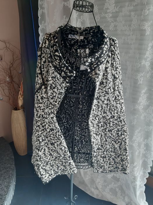 Płaszczyk sweter oversize Zara melanż damski dzianina duży tkmaxx limi