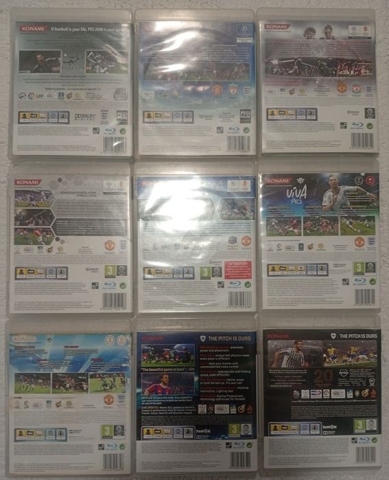 Kolekcja Pro Evolution Soccer PS3 od PES 2008 PS3 do PES 2016 PS3