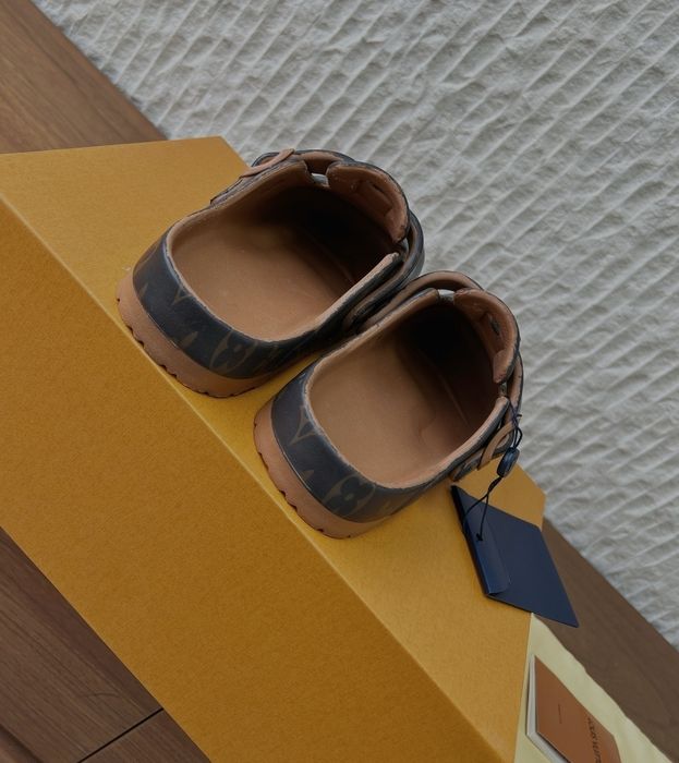 Louis Vuitton klapki damskie i męskie skórzane wsuwane