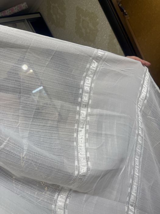 Шикарна готова на тісьмі тюль льон коротка нова.