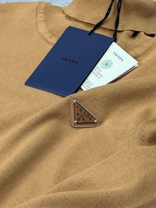 Гольф водолазка Prada молочний, кемел, синій, бавовна (S–XXL)