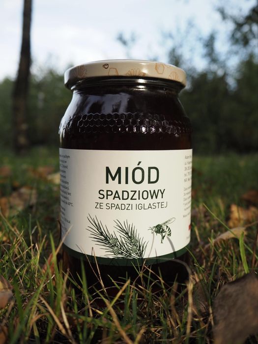 Prawdziwy miód spadziowy ze spadzi iglastej (jodłowej) 1,2kg