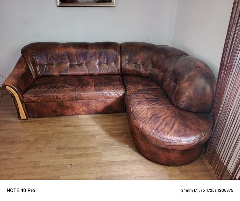 Skórzana Sofa z funkcją spania