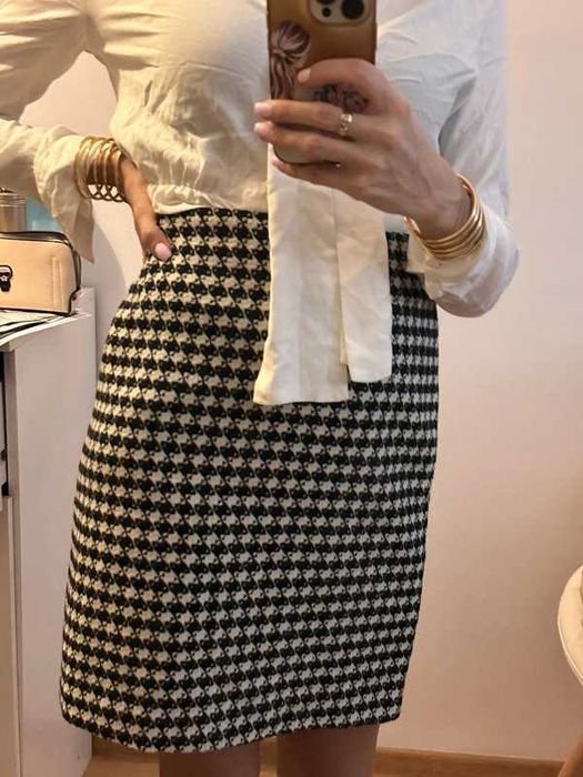 Spódnica damska marki Sophyline pepitka gruby materiał L