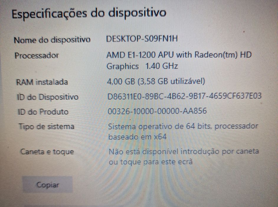 Portátil Toshiba C50D - Ecrã Led - HDMI 
Processador Amd E1-1200 - 1.4