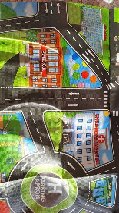 Tapete portátil. Mapa da cidade para brincar. Jogo educativo. Novo.