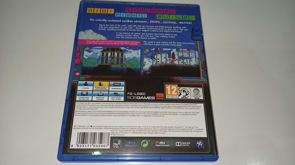 ps4 TERRARIA 1-4 graczy, crafting, budowanie jak minecraft, na płycie